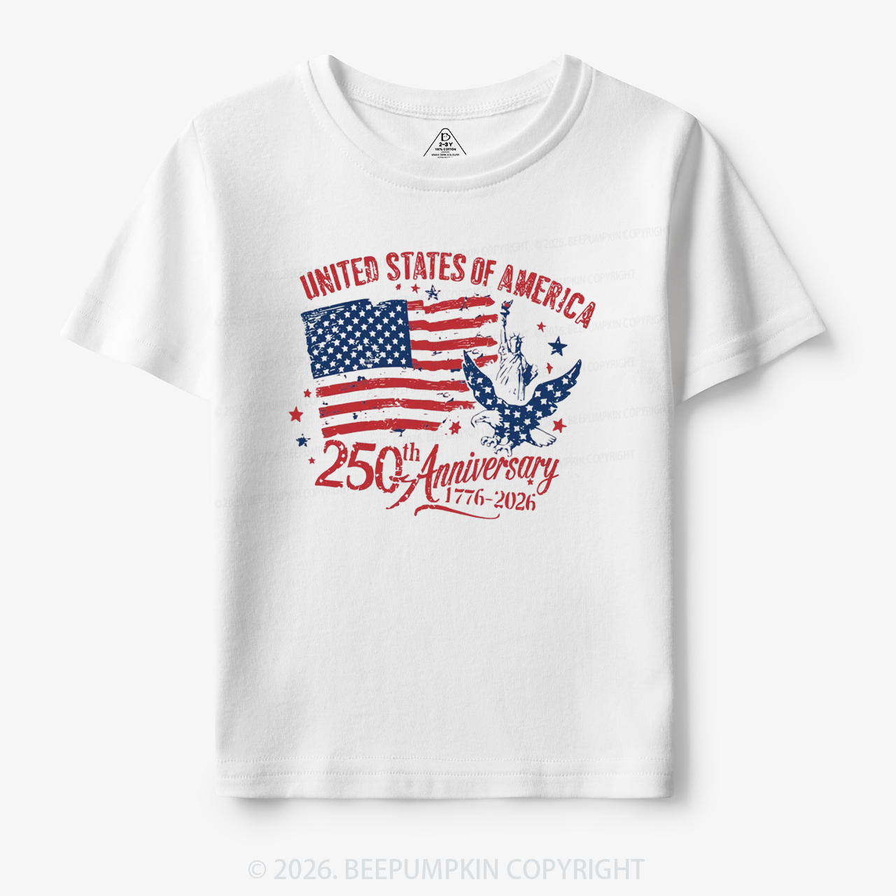 America 250th Anniversary Patriotic Eagle Toddler&Kid's Tees