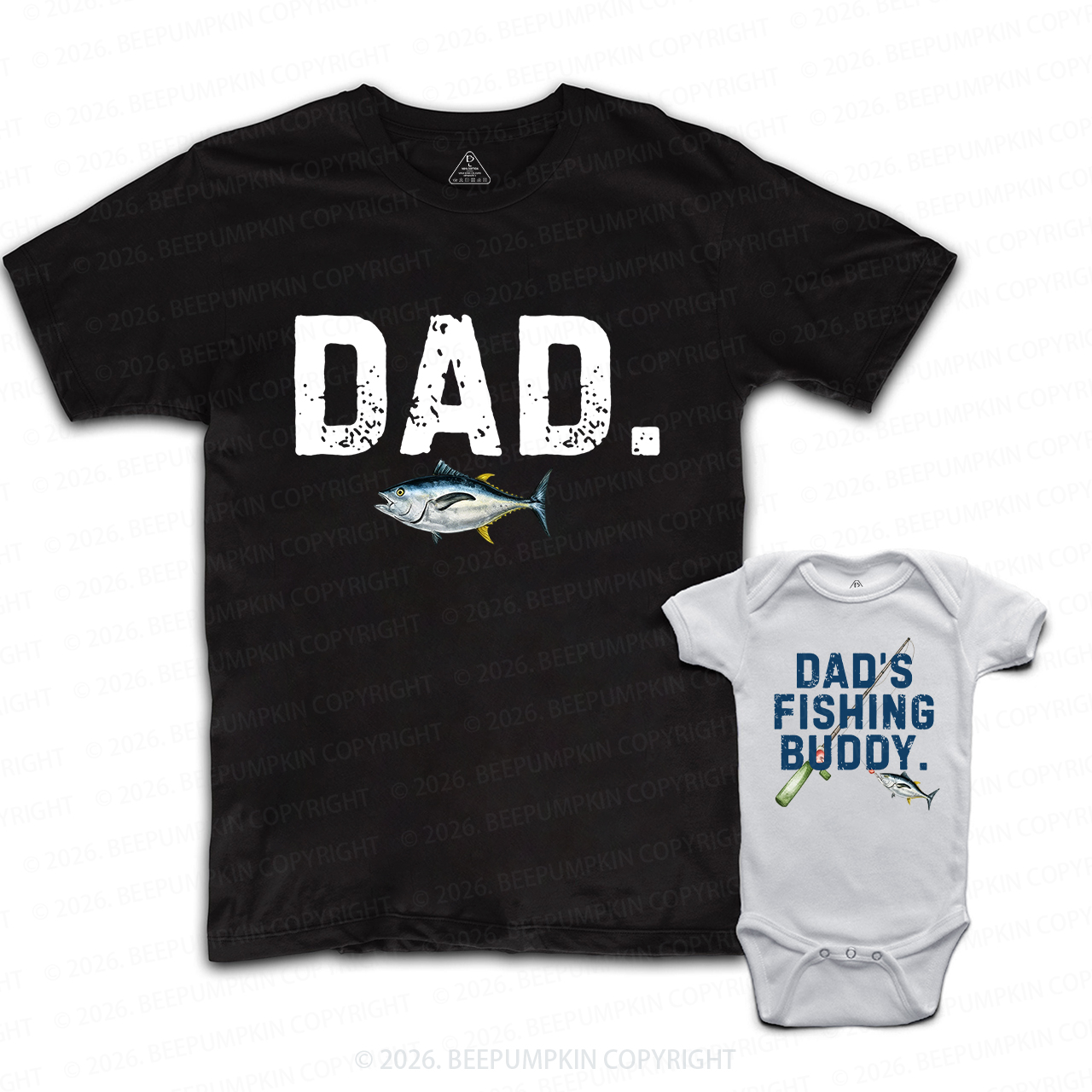 Dad's Fishing Buddy Fathers Day Dad&Me Matching Shirts