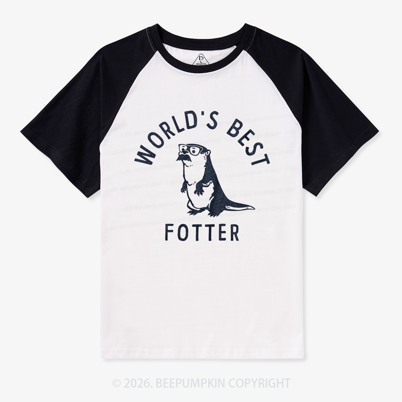 Funny Otter World's Best Father Retro Raglan T-shirt