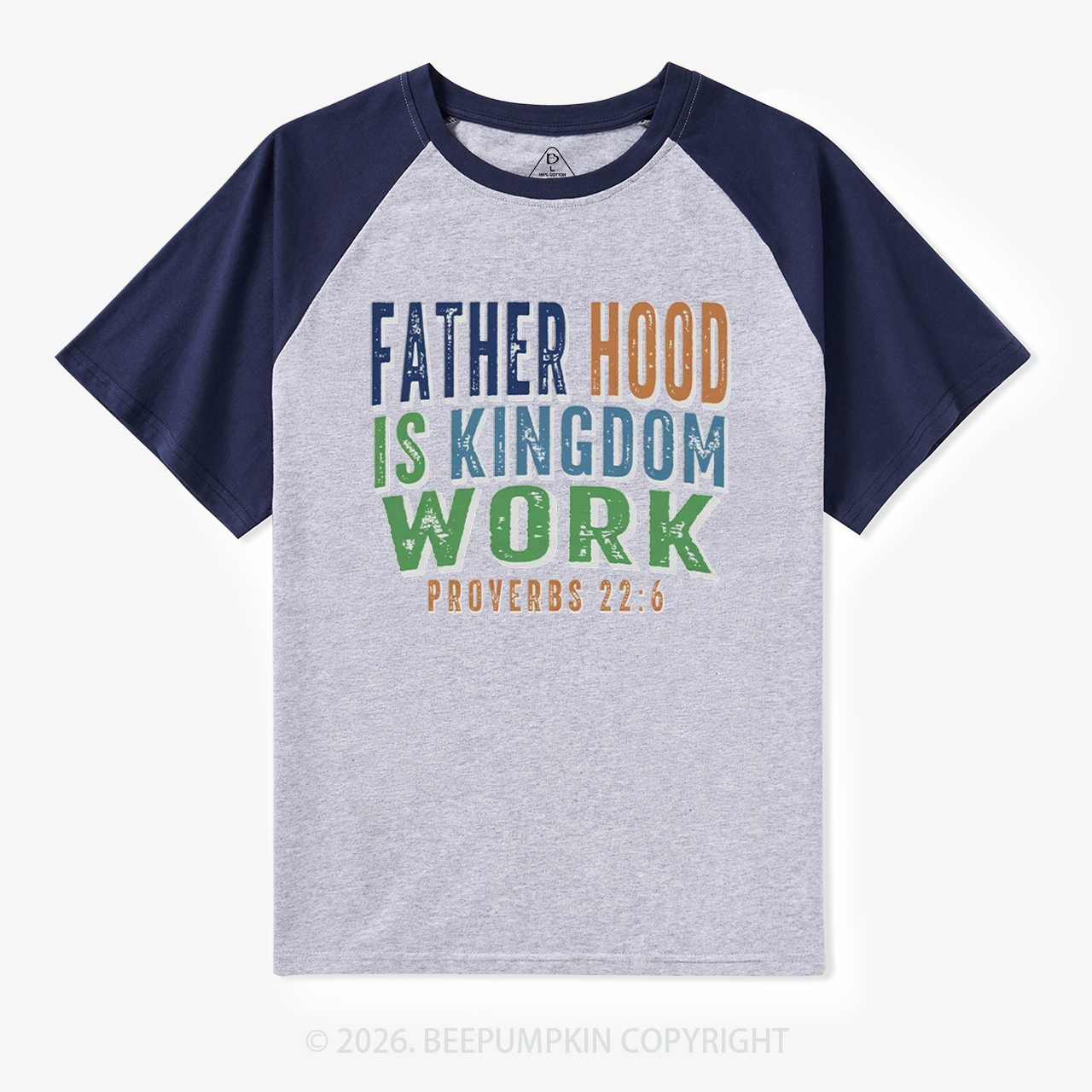 Christian Dad Fatherhood Is Kingdom Work Retro Raglan T-shirt
