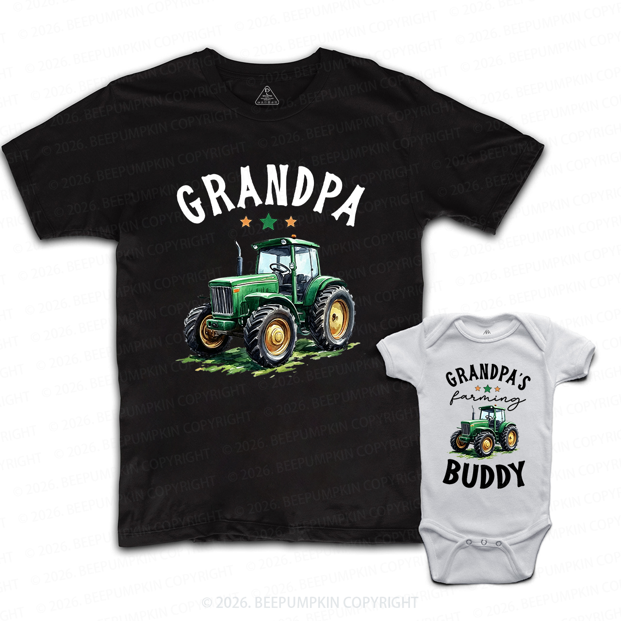 Grandpa and Grandpa's Farming Buddy Grandpa&Me Matching Shirts