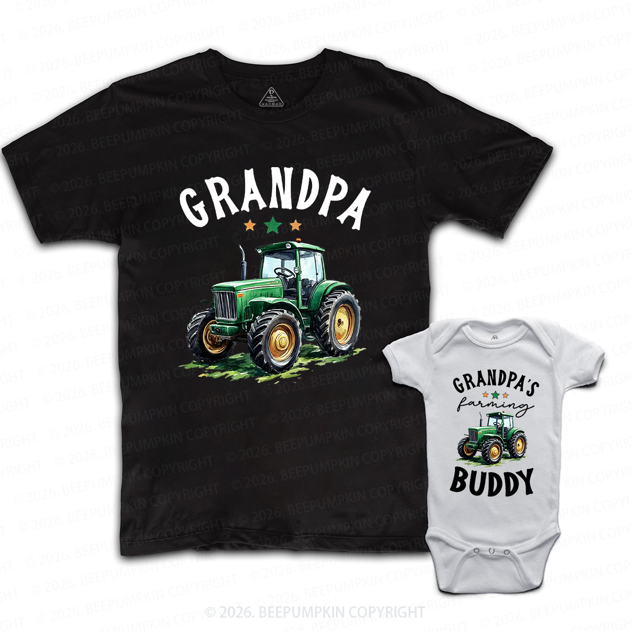 Grandpa and Grandpa's Farming Buddy Grandpa&Me Matching Shirts
