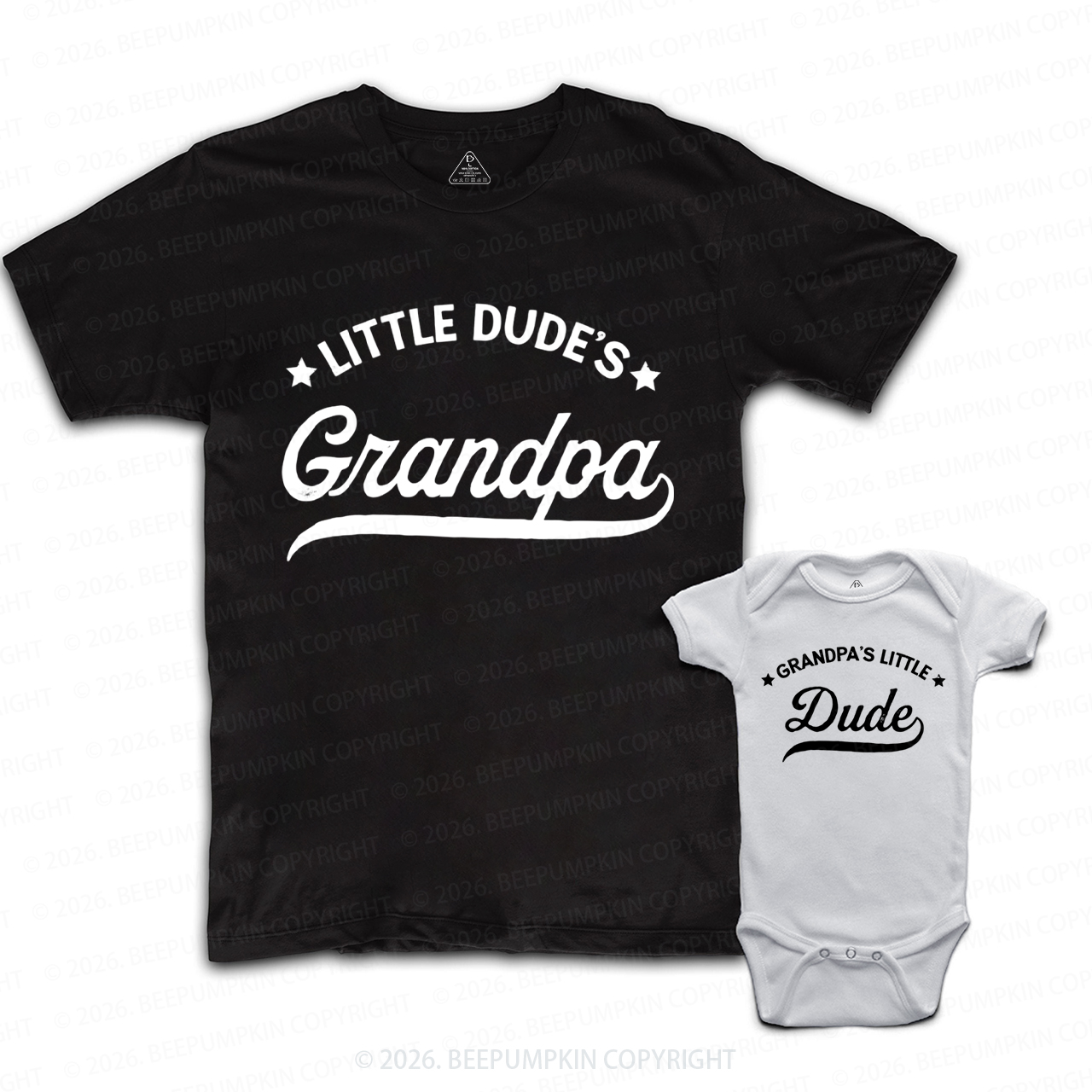 Grandpa and Little Dude Grandpa&Me Matching Shirts