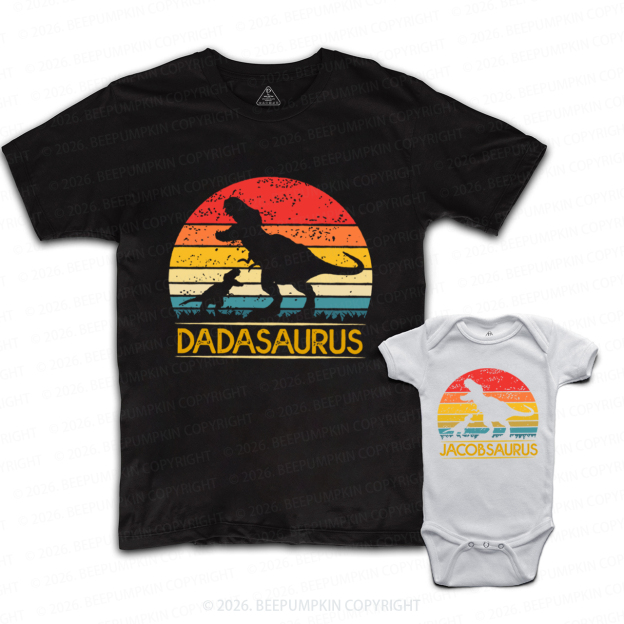 Personalized T-Rex Dinosaur Dad&Me Matching Shirts