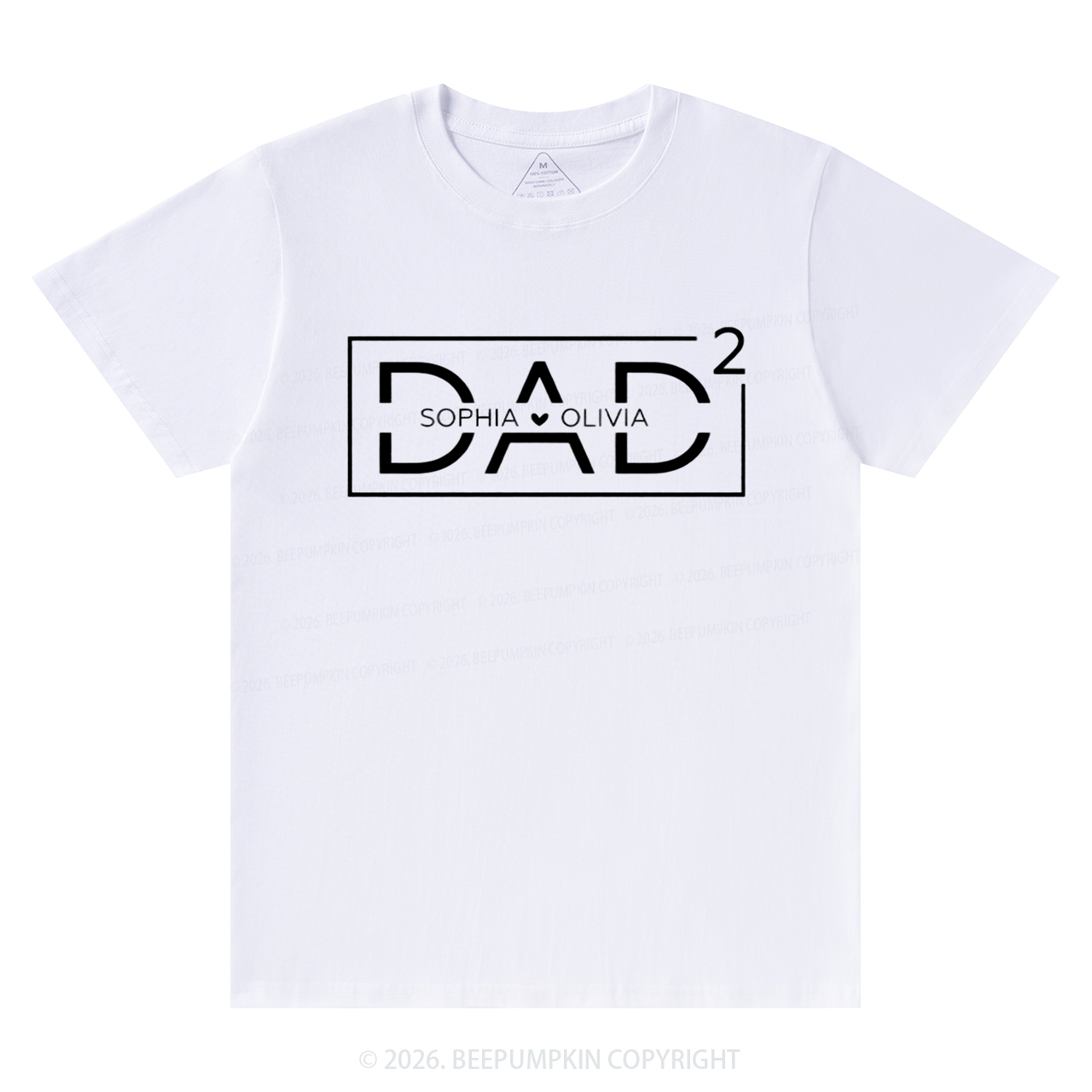 Personalized Dad Squared With Kids Names T-Shirts
