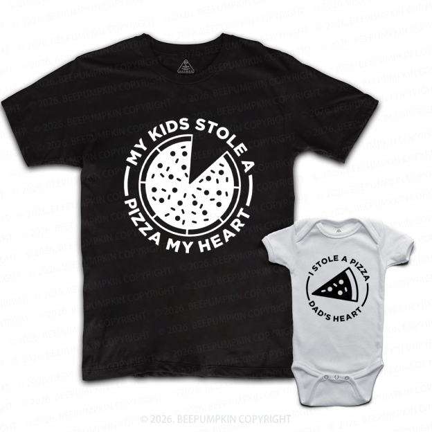 My Kids Stole A Pizza My Heart Dad&Me Matching Shirts