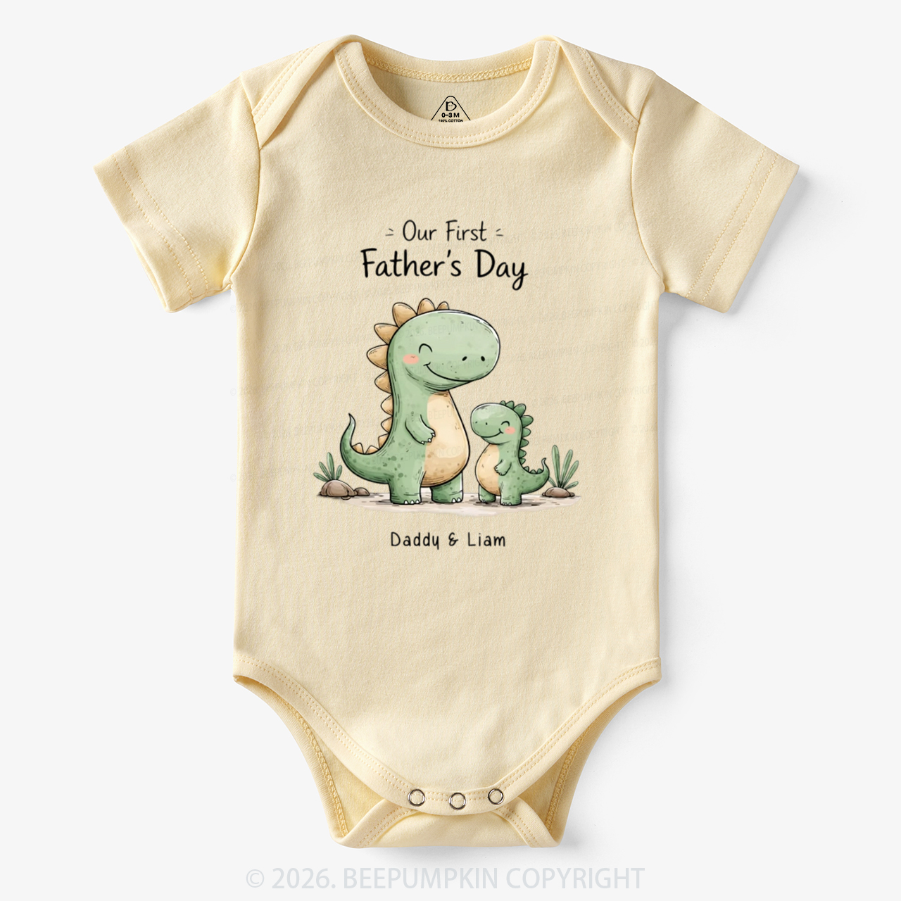 Personalized First Father's Day Dinosaur Bodysuit