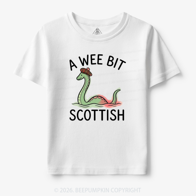 A Wee Bit Scottish Funny Loch Ness Monster Toddler&Kid's Tees