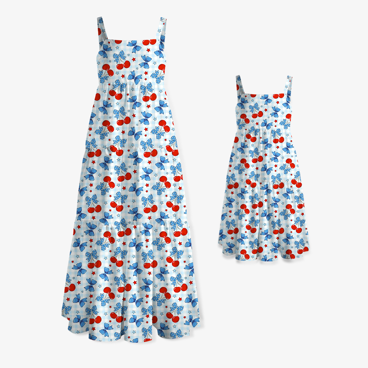 Stars, Cherries & Blooms Independence Day Mom&Me Voile Cami Dress