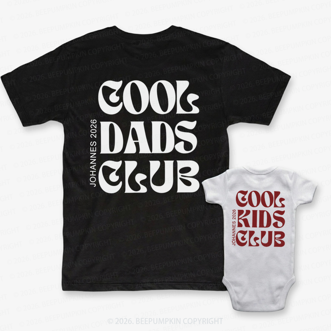Personalized Cool Dads and Kids Club Dad&Me Matching Shirts-Back Design