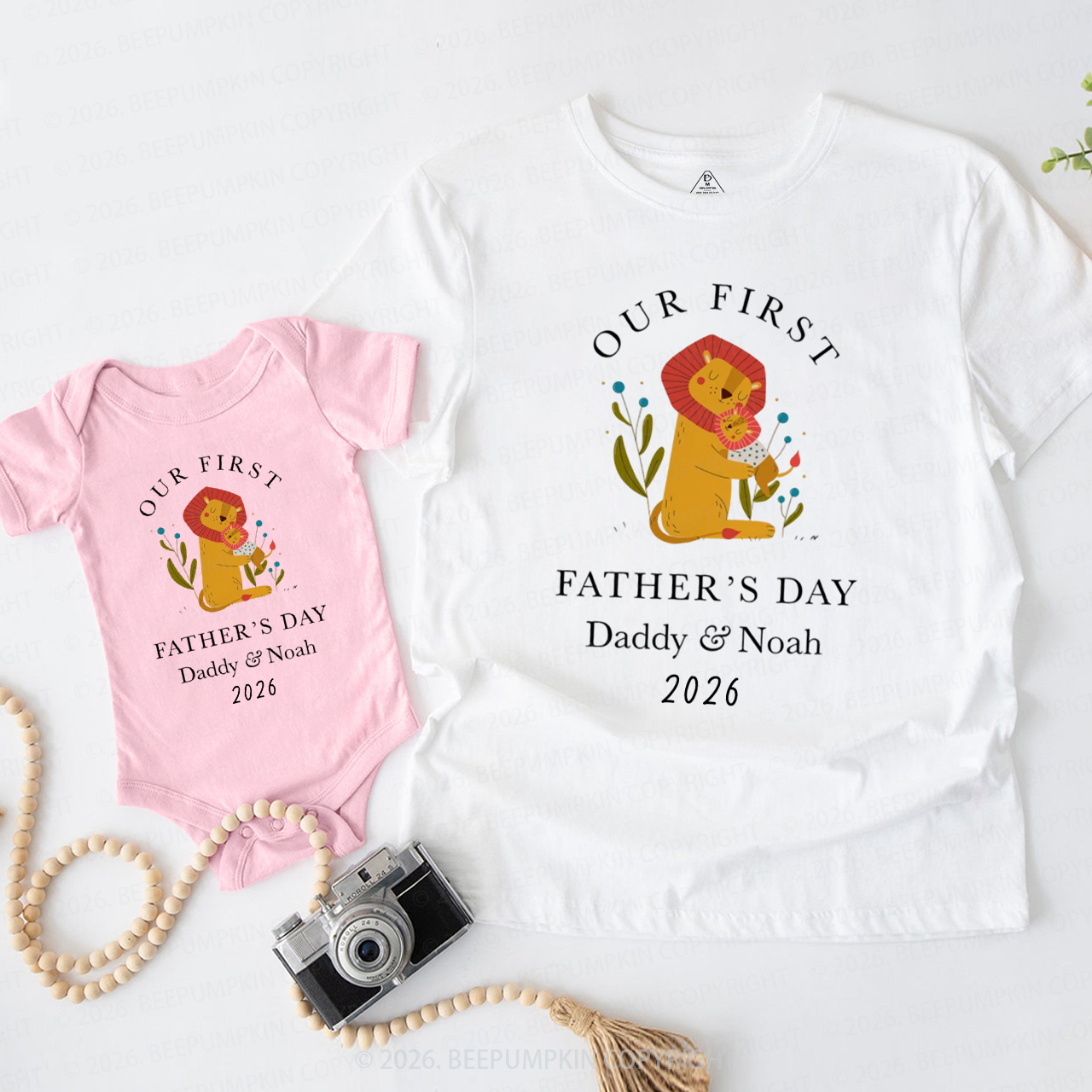 Personalized Lion Our First Father’s Day Dad&Me Matching Shirts