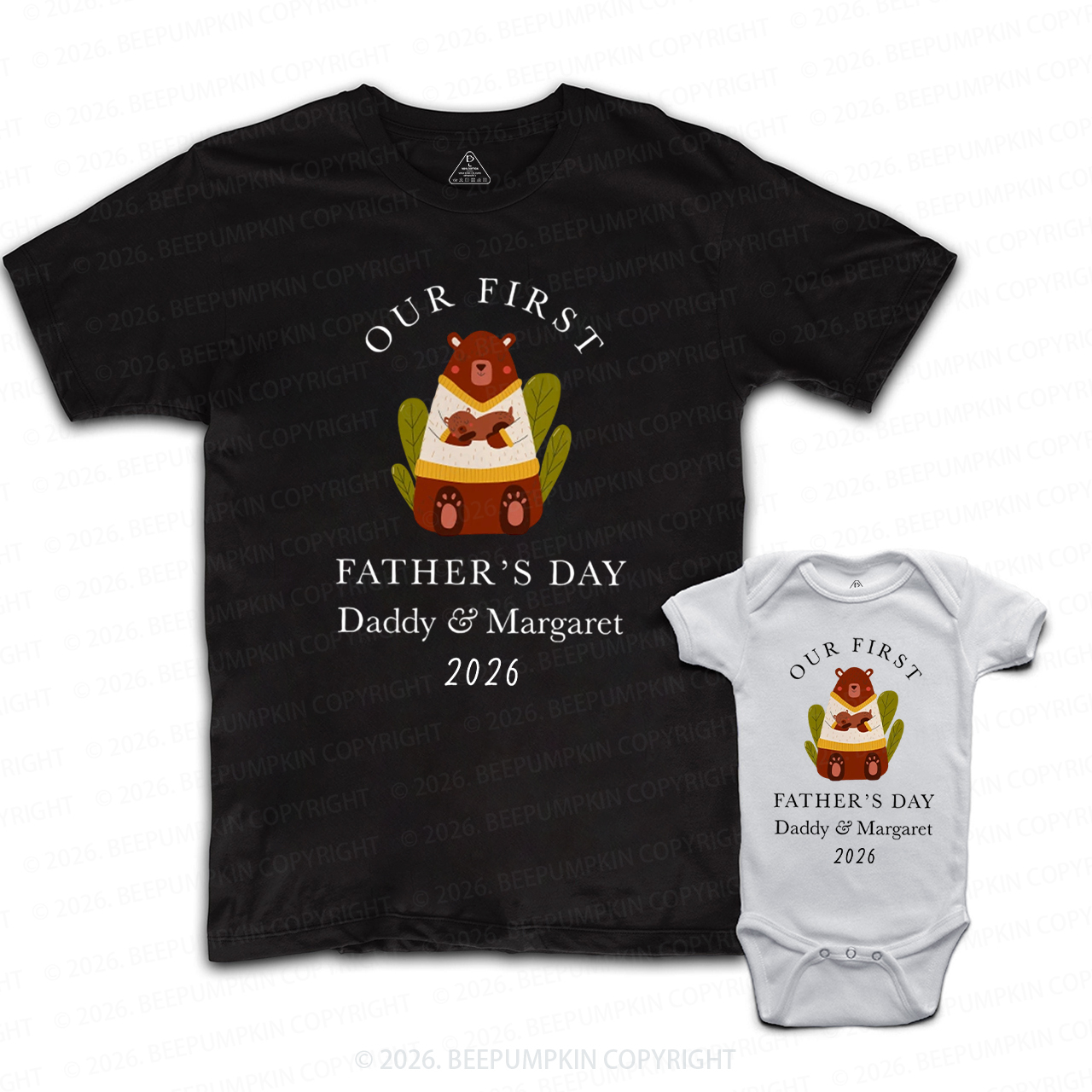 Personalized Bear Our First Father’s Day Dad&Me Matching Shirts
