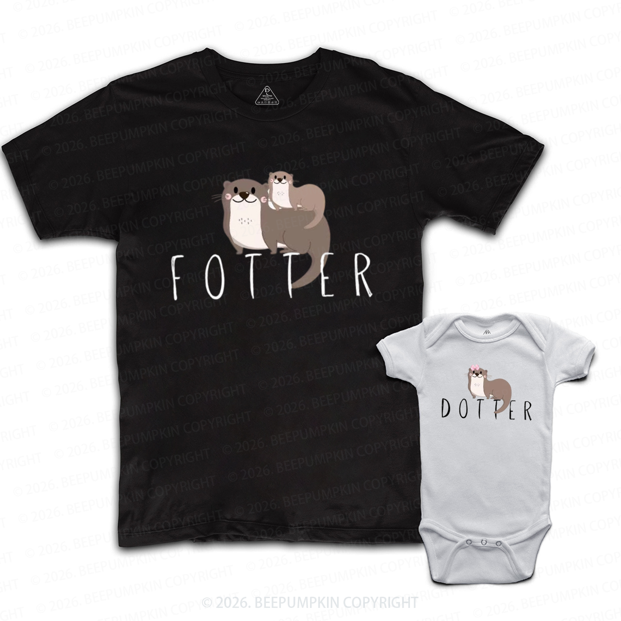 Cute Otter Dad&Me Matching Shirts