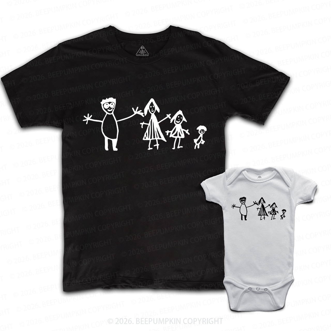 Personalized Kids Handwriting Drawing Dad&Me Matching Shirts