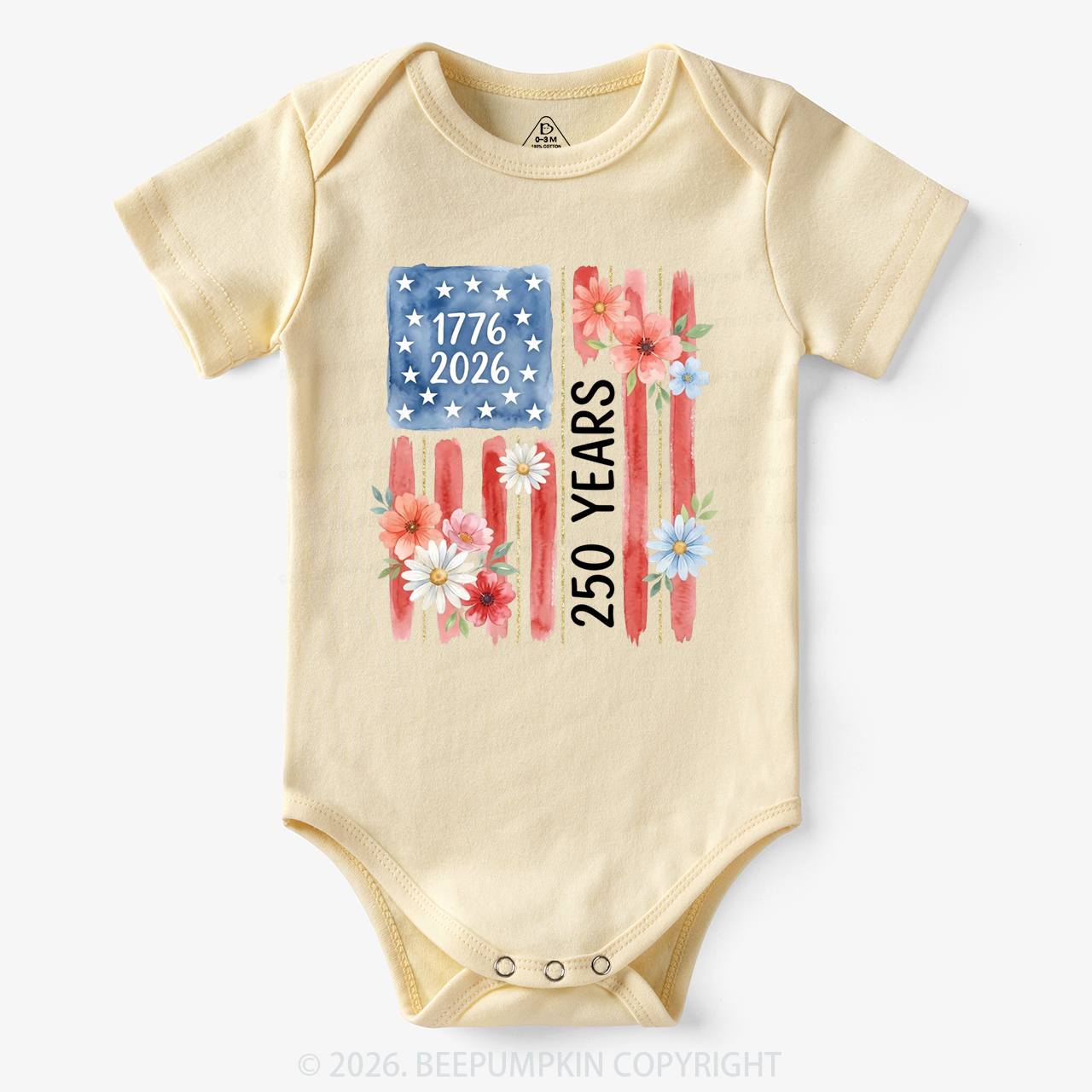 United States of America 250th Patriotic Flag Bodysuit