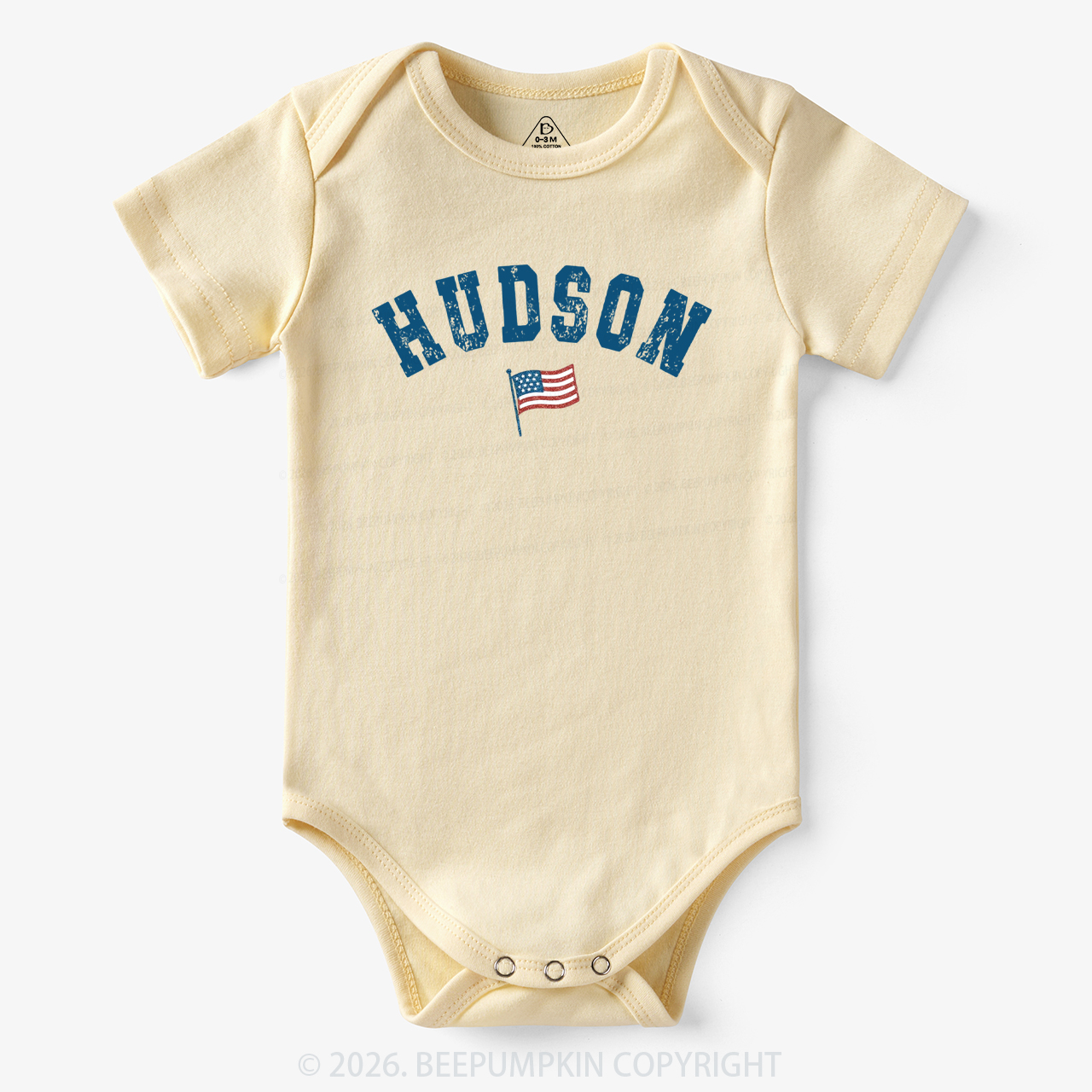 Personalized USA Flag with Name Bodysuit