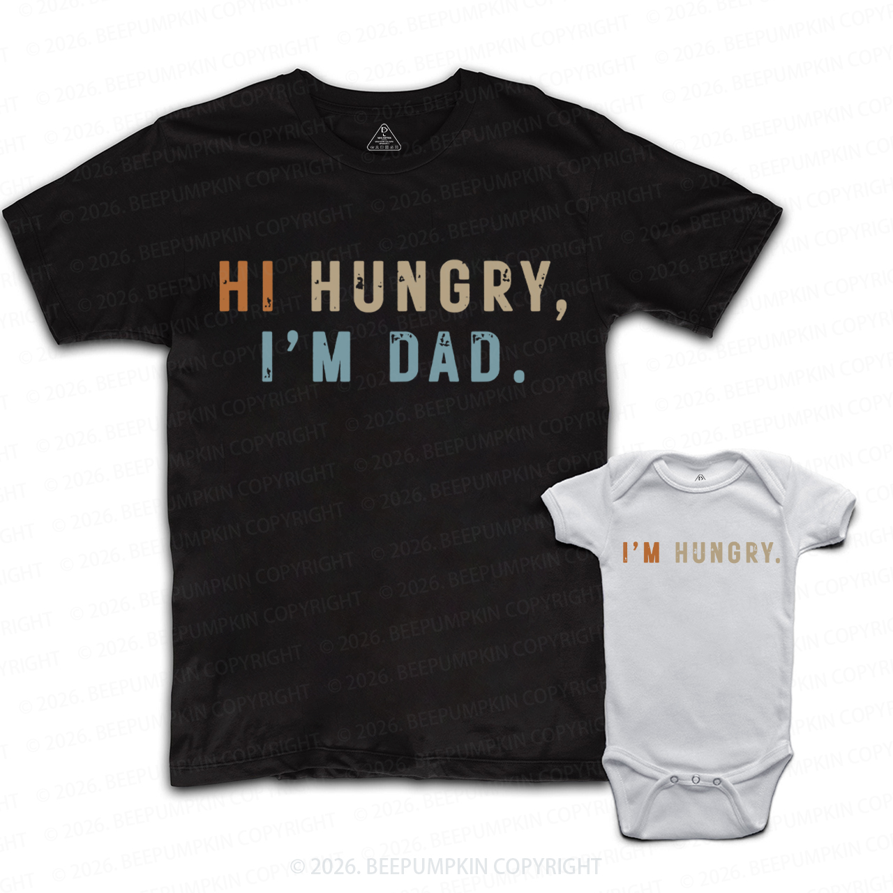 Funny Hi Hungry I’m Dad Dad&Me Matching Shirts