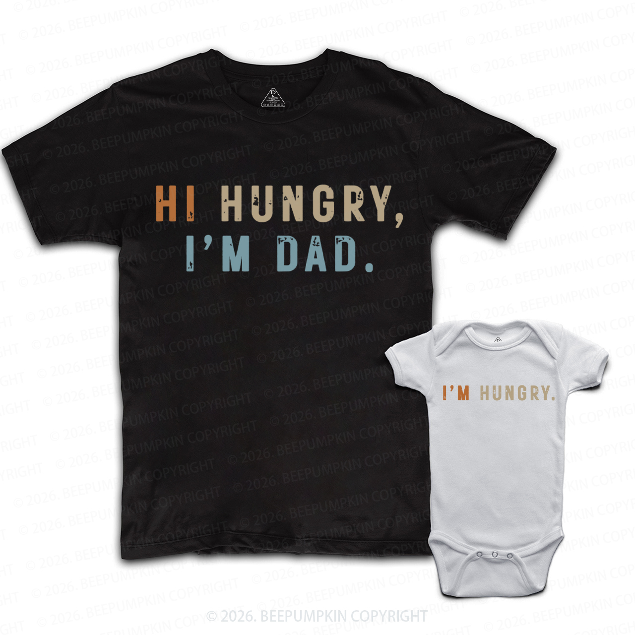 Funny Hi Hungry I’m Dad Dad&Me Matching Shirts