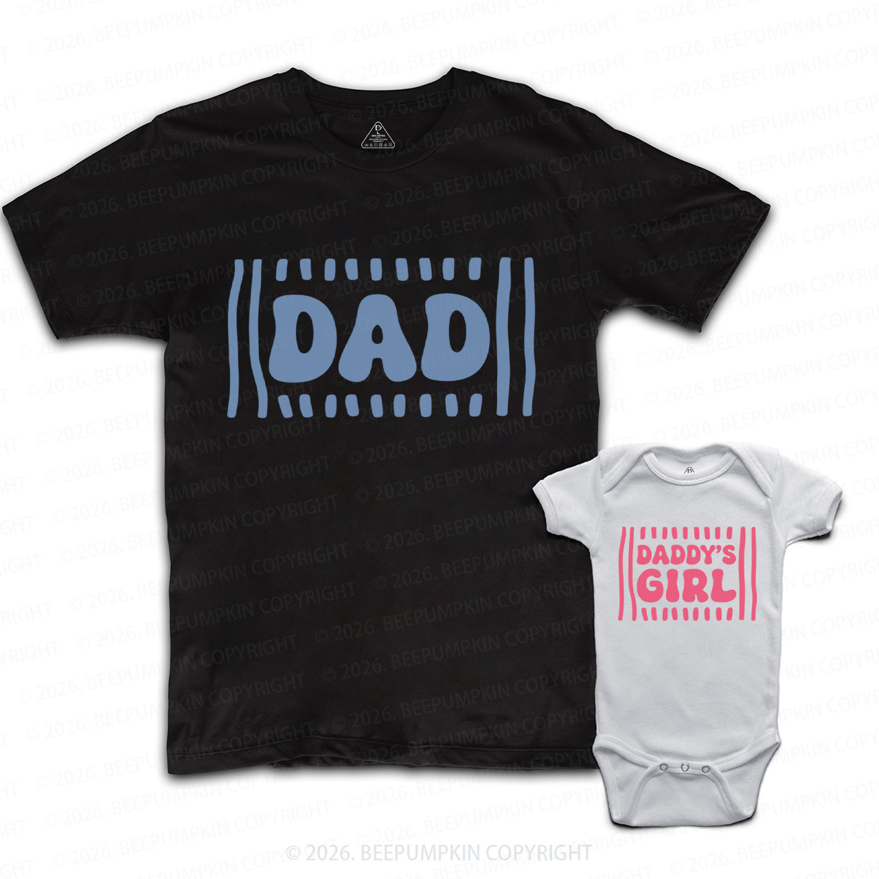 Dad-Dad's Little Man and Daddy's Girl Dad&Me Matching Shirts