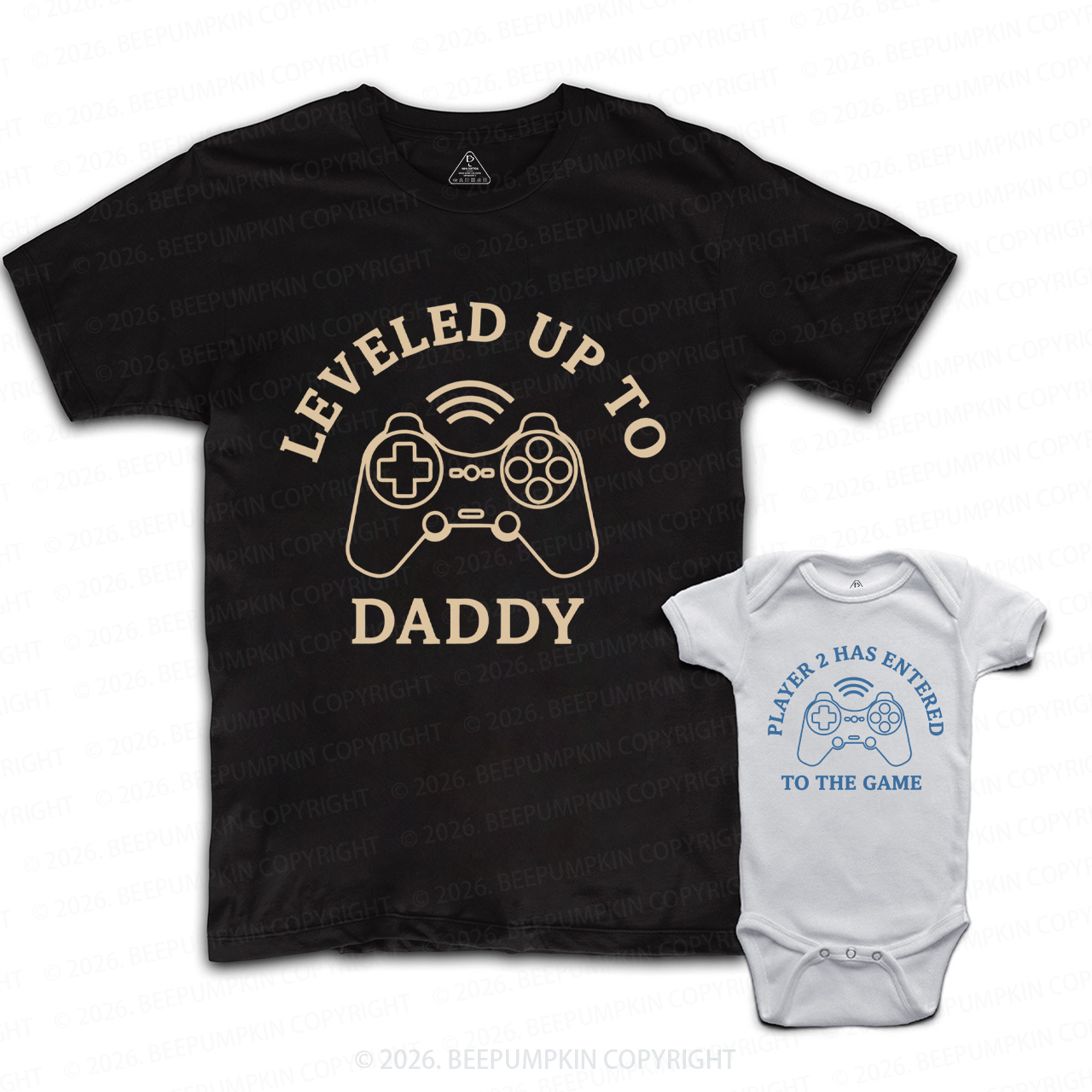 Leveled Up To Daddy Player 2 has Entered The Game Dad&Me Matching Shirts