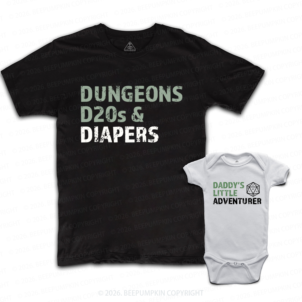 Roll the Dice Change the Diapers Dad&Me Matching Shirts