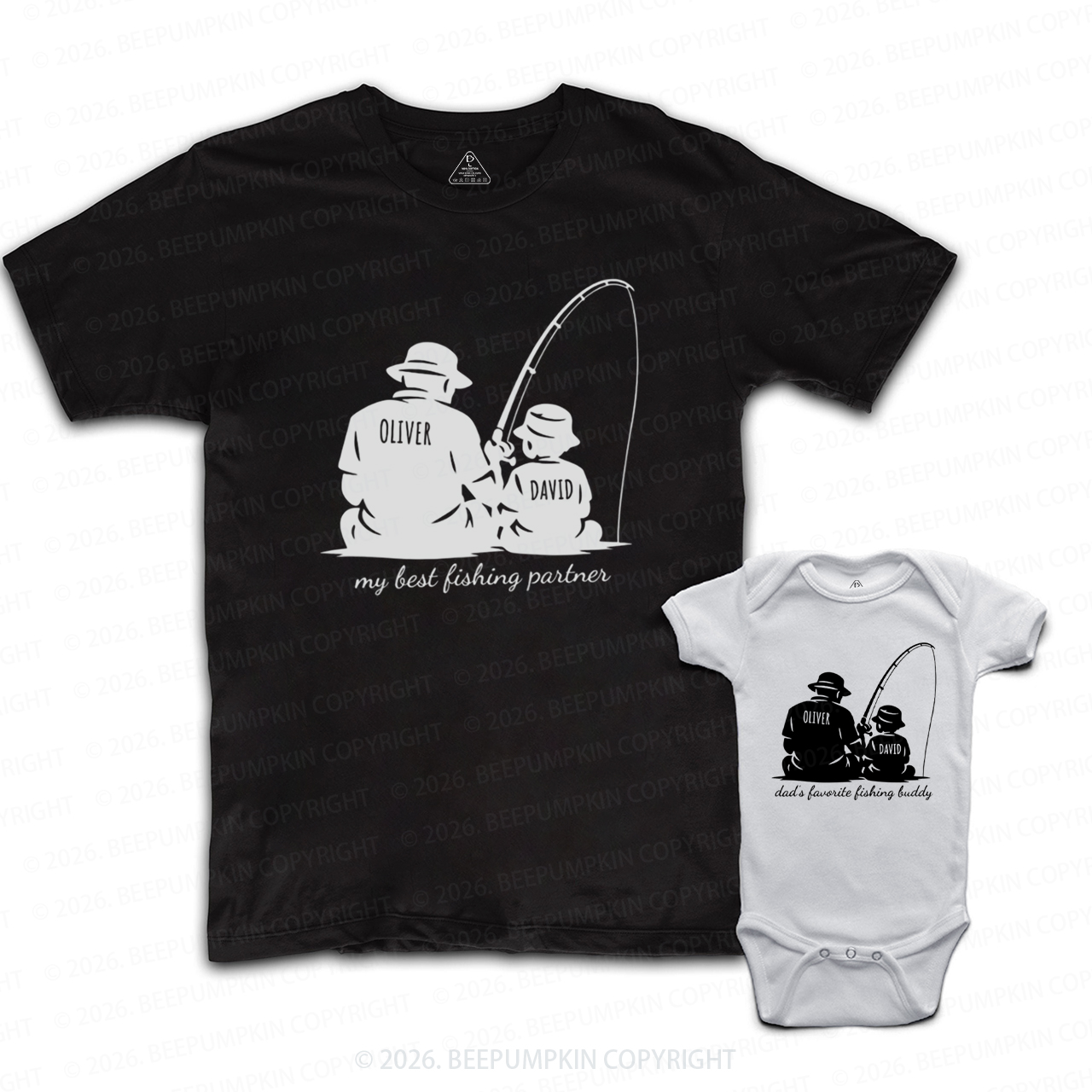 Personalized Dad Fishing Buddy Dad&Me Matching Shirts