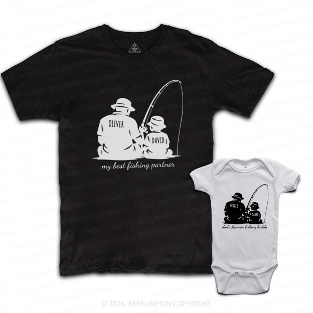 Personalized Dad Fishing Buddy Dad&Me Matching Shirts