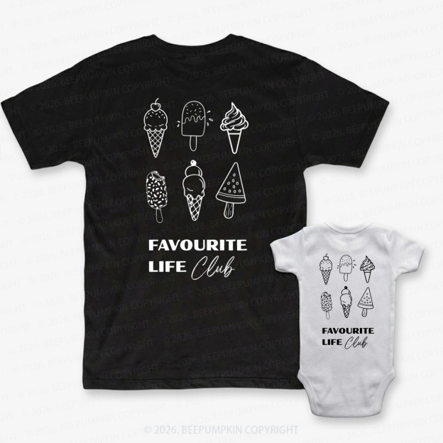 Favorite Life Club Ice Cream Dad&Me Matching Shirts-Back Design