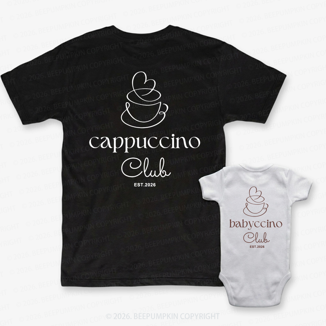 Cappuccino Club Babyccino Club Dad&Me Matching Shirts-Back Design