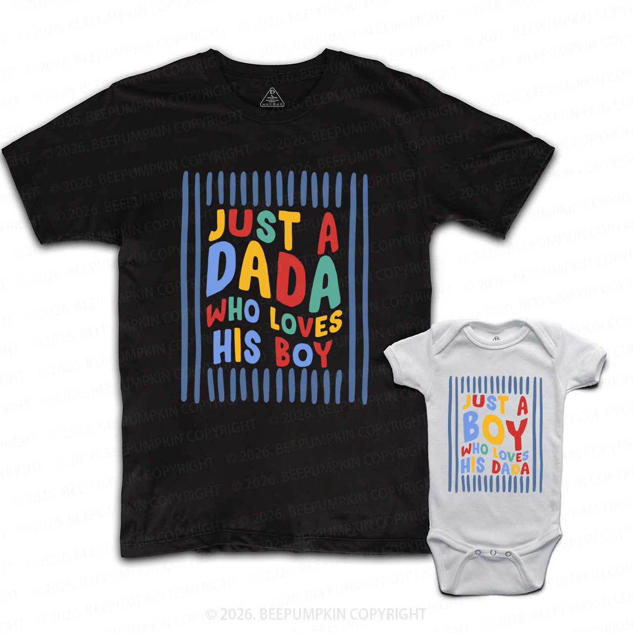 Personalized Just a Dada Who Loves His Boy His Girl Dad&Me Matching Shirts