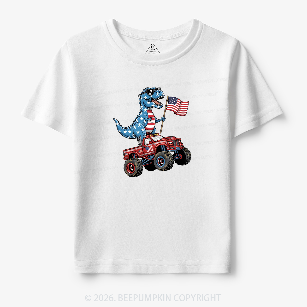 USA 250 American Flag Dinosaur Toddler&Kid's Tees