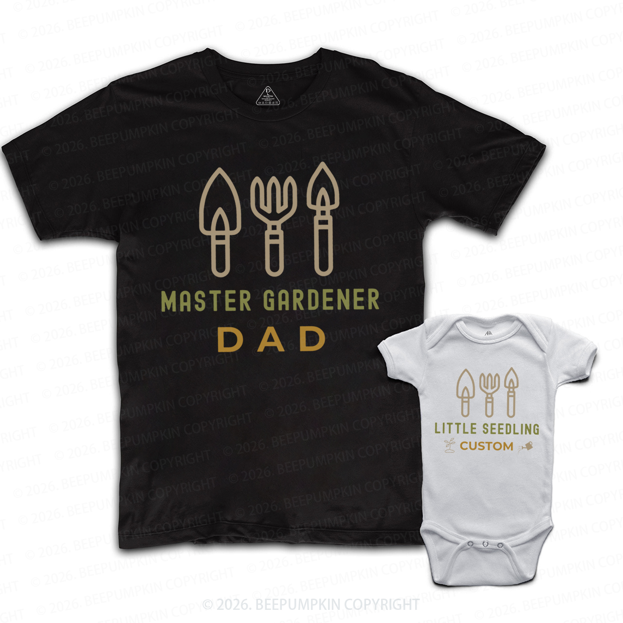 Personalized Master Gardener Little Seedling Dad&Me Matching Shirts