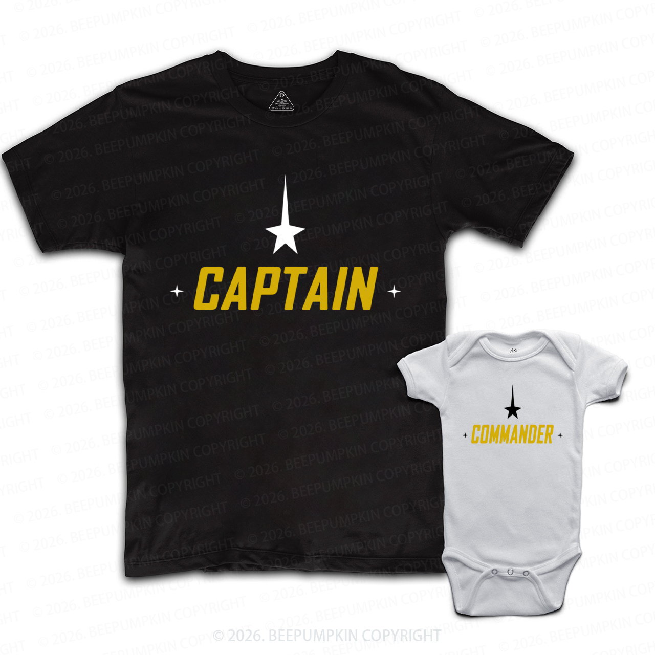 Captain Commander Sci Fi Dad&Me Matching Shirts