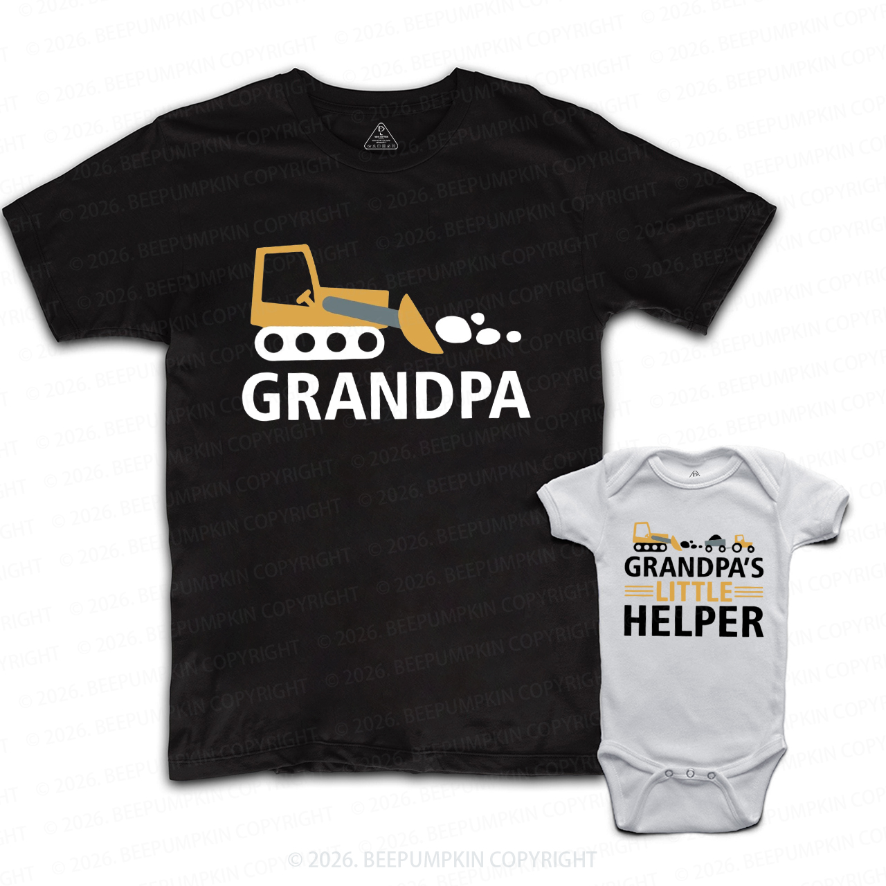 Funny Grandpa and Grandpa's Little Helper Grandpa&Me Matching Shirts