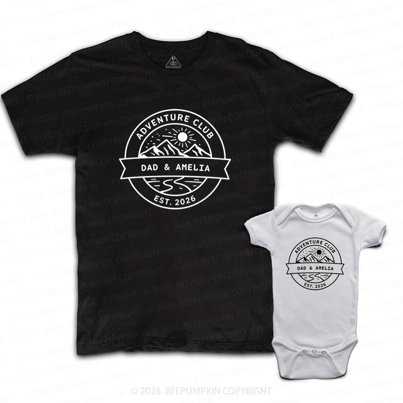 Personalized Name Adventure Club Dad&Me Matching Shirts