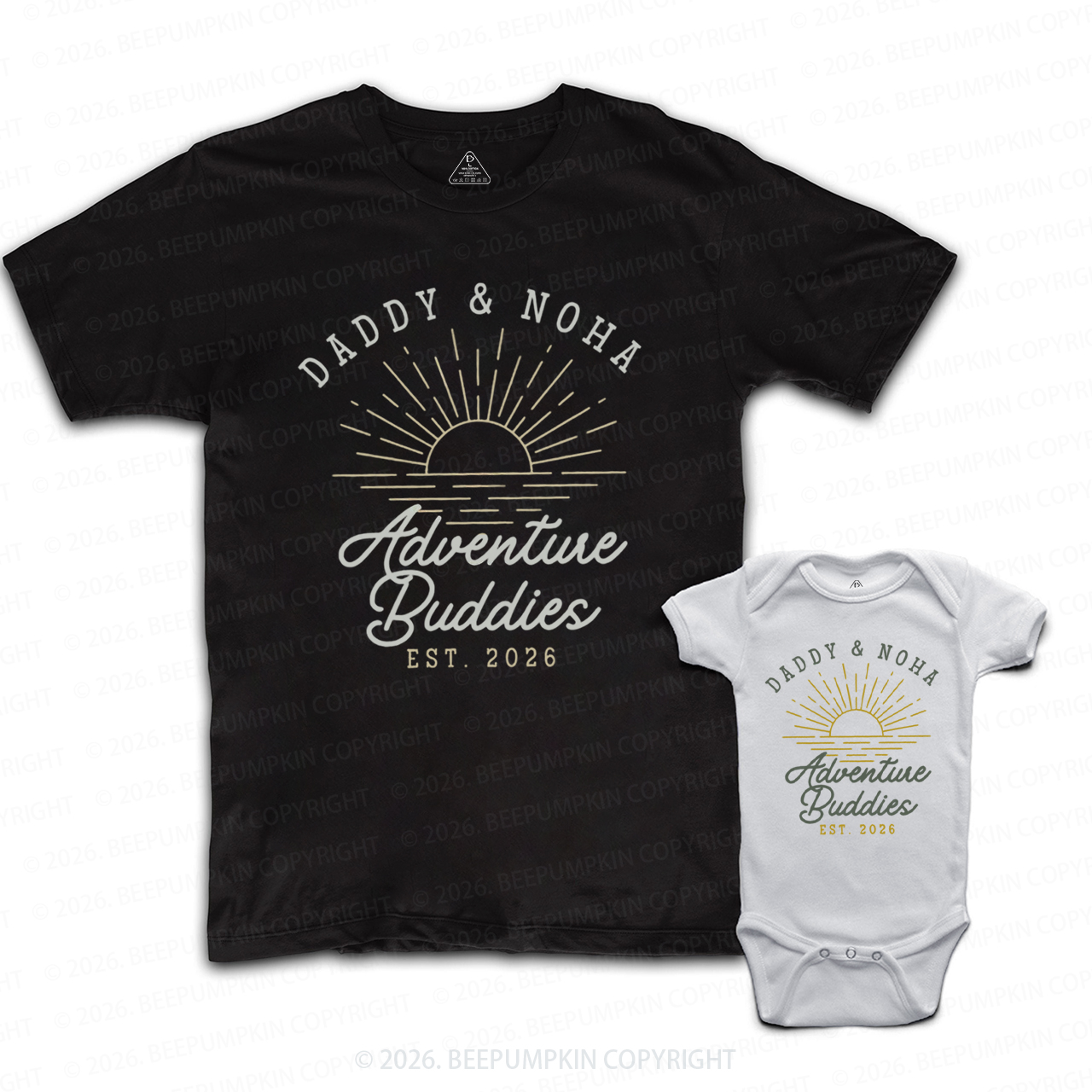 Personalized Adventure Buddies Fathers Day Dad&Me Matching Shirts