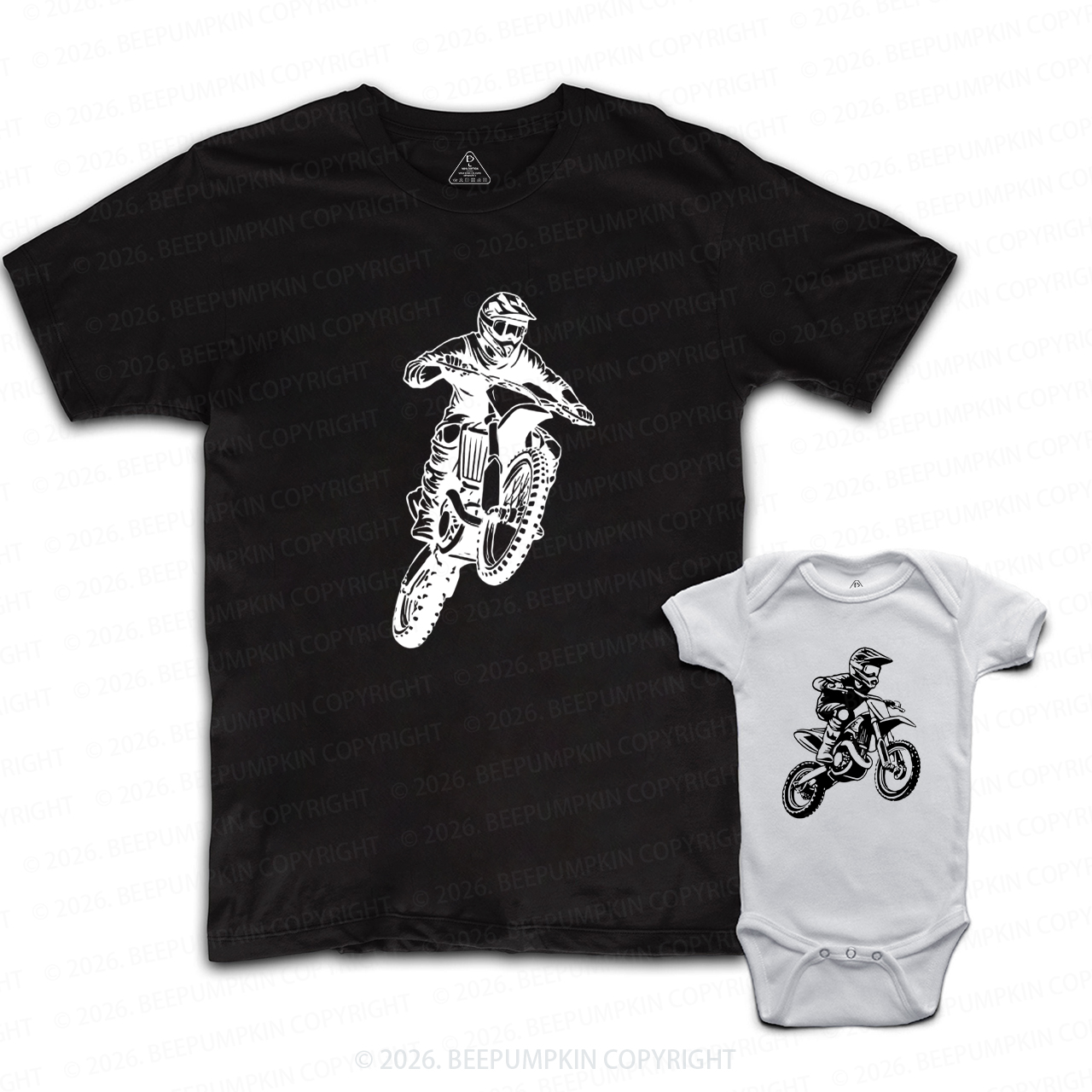 Riding Buddies Motorbike Dirt Biking Dad&Me Matching Shirts