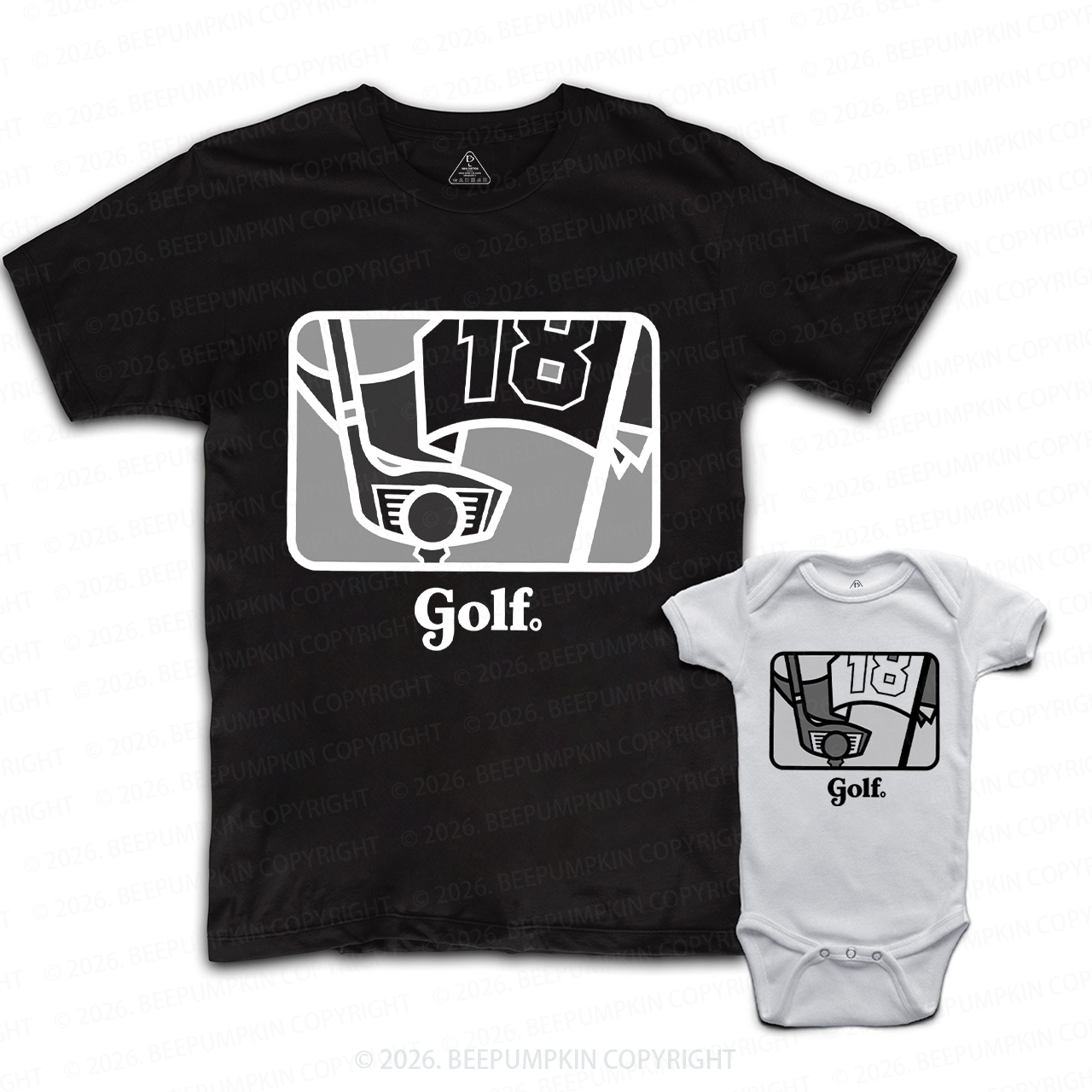 Golf Father Kid Country Club Dad&Me Matching Shirts