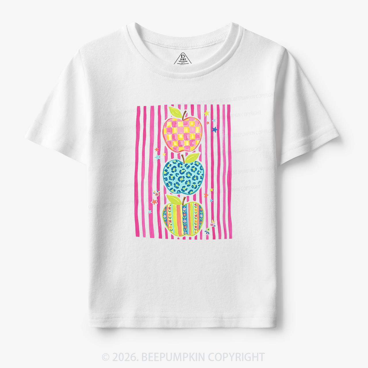 Colorful Apple Back to School Toddler&Kid's Tees