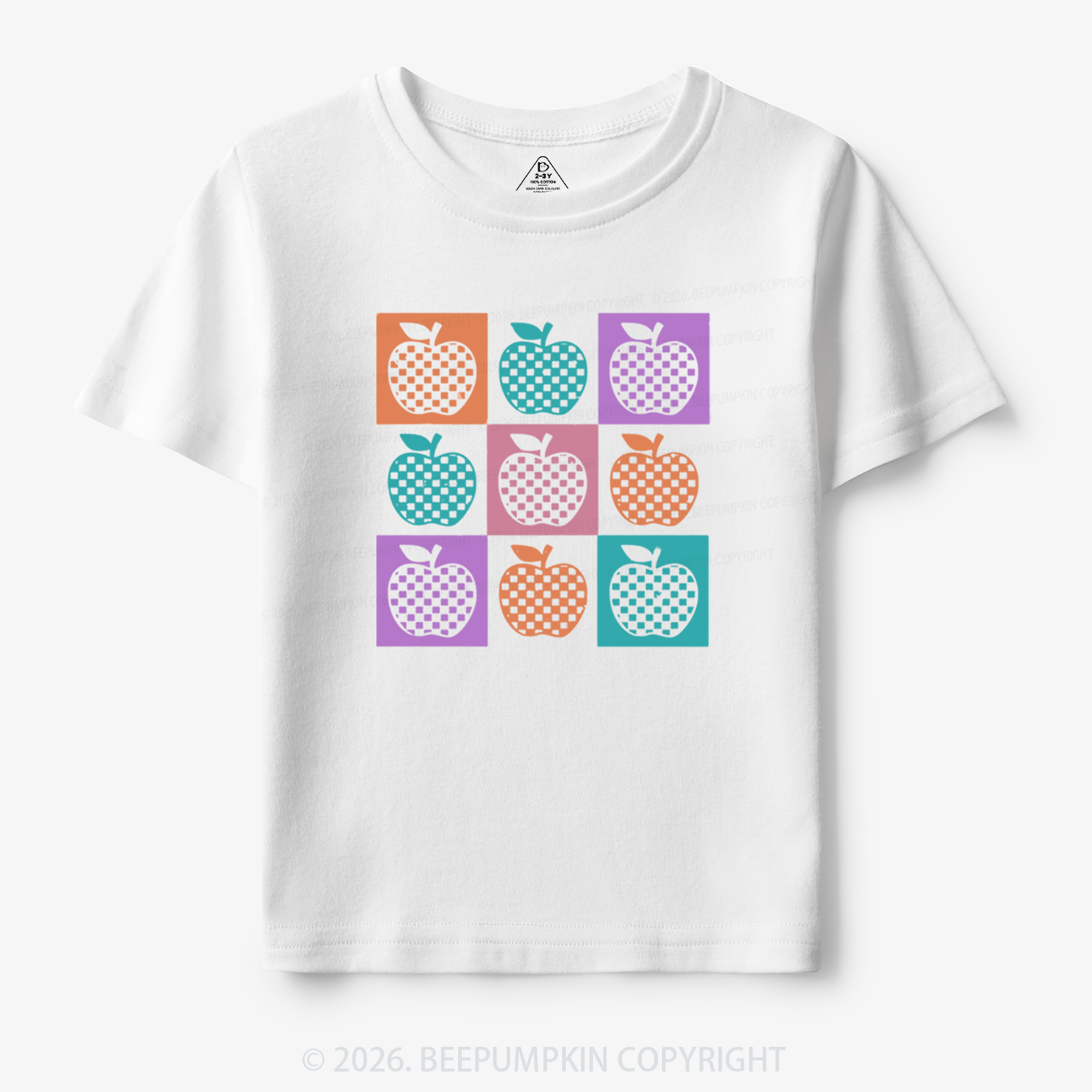 Retro Checkered Apple Toddler&Kid's Tees