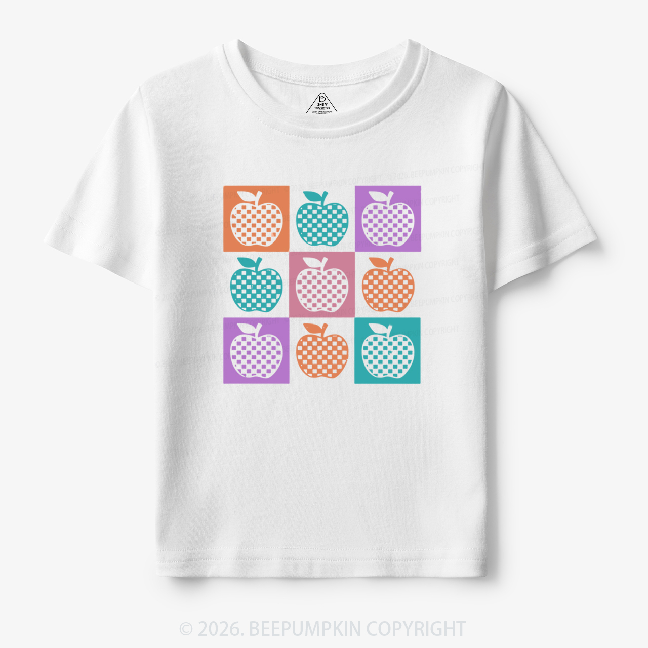 Retro Checkered Apple Toddler&Kid's Tees