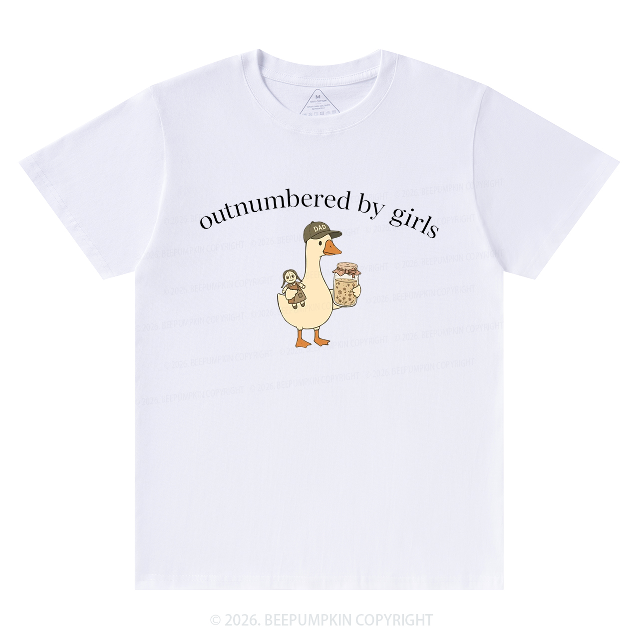 Outnumbered By Girls Dad Goose T-Shirts