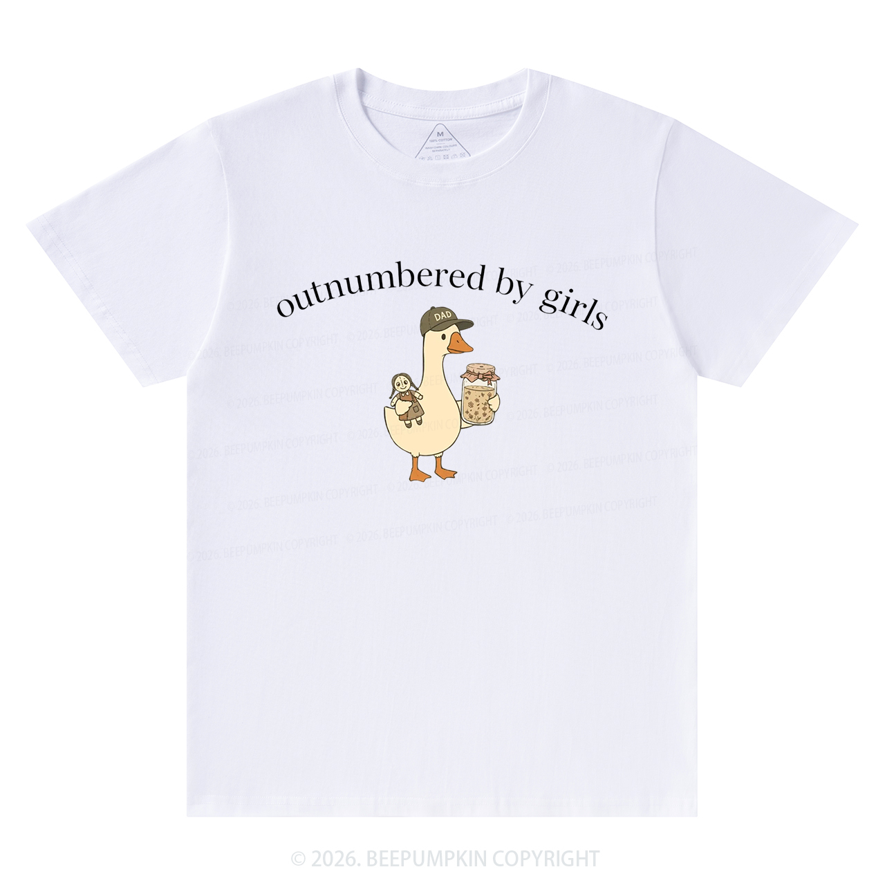 Outnumbered By Girls Dad Goose T-Shirts