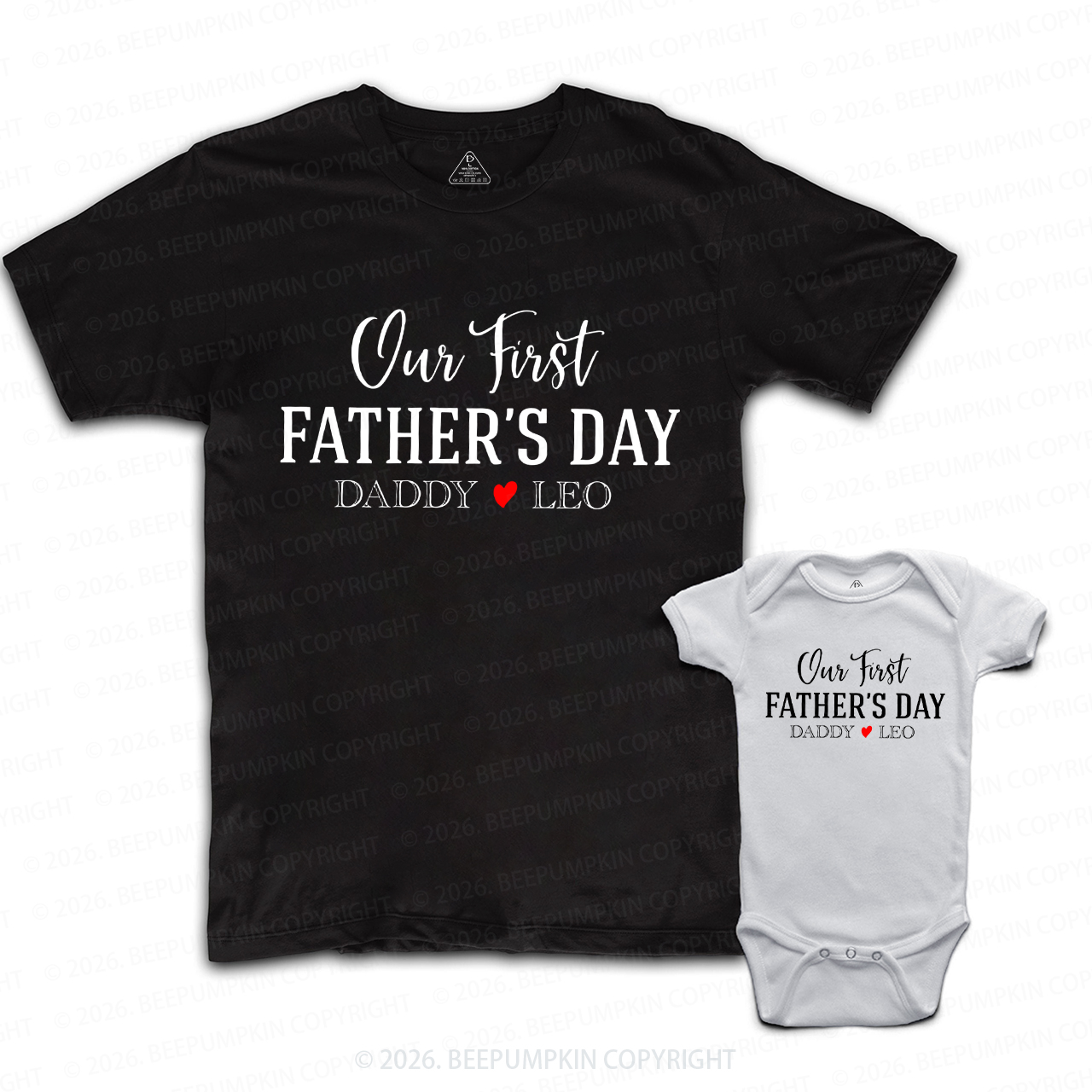Personalized First Father's Day Love Dad&Me Matching Shirts