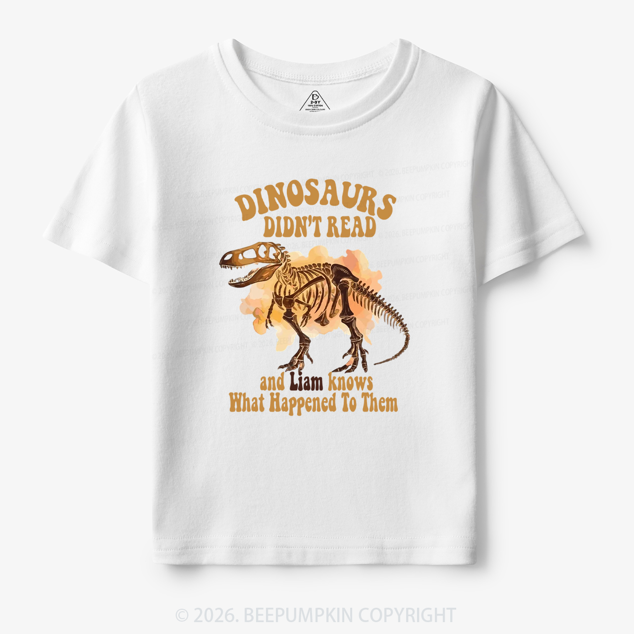 Personalized Dinosaur Skeleton Didn't Read Toddler&Kid's Tees