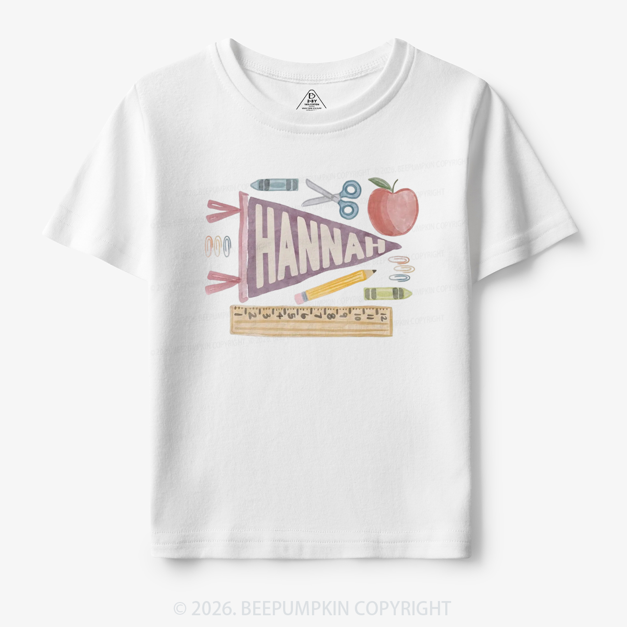 Personalized Name Pennant Back to School Toddler&Kid's Tees