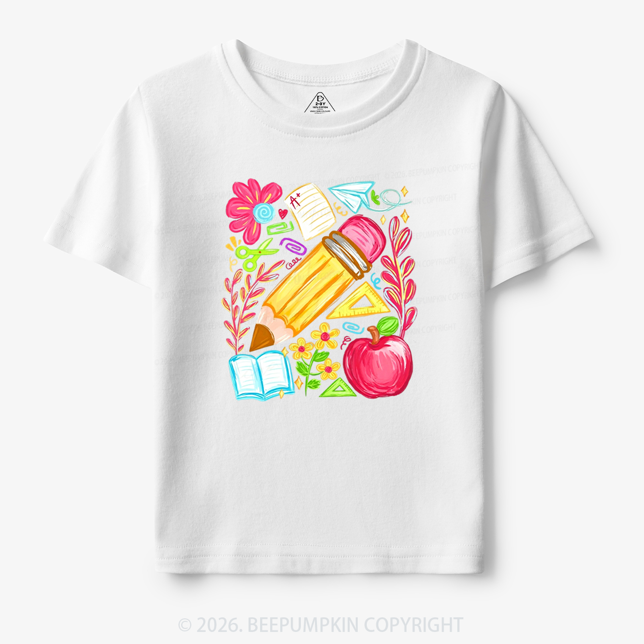 Boho Floral Pencil Coquette Back To School Toddler&Kid's Tees