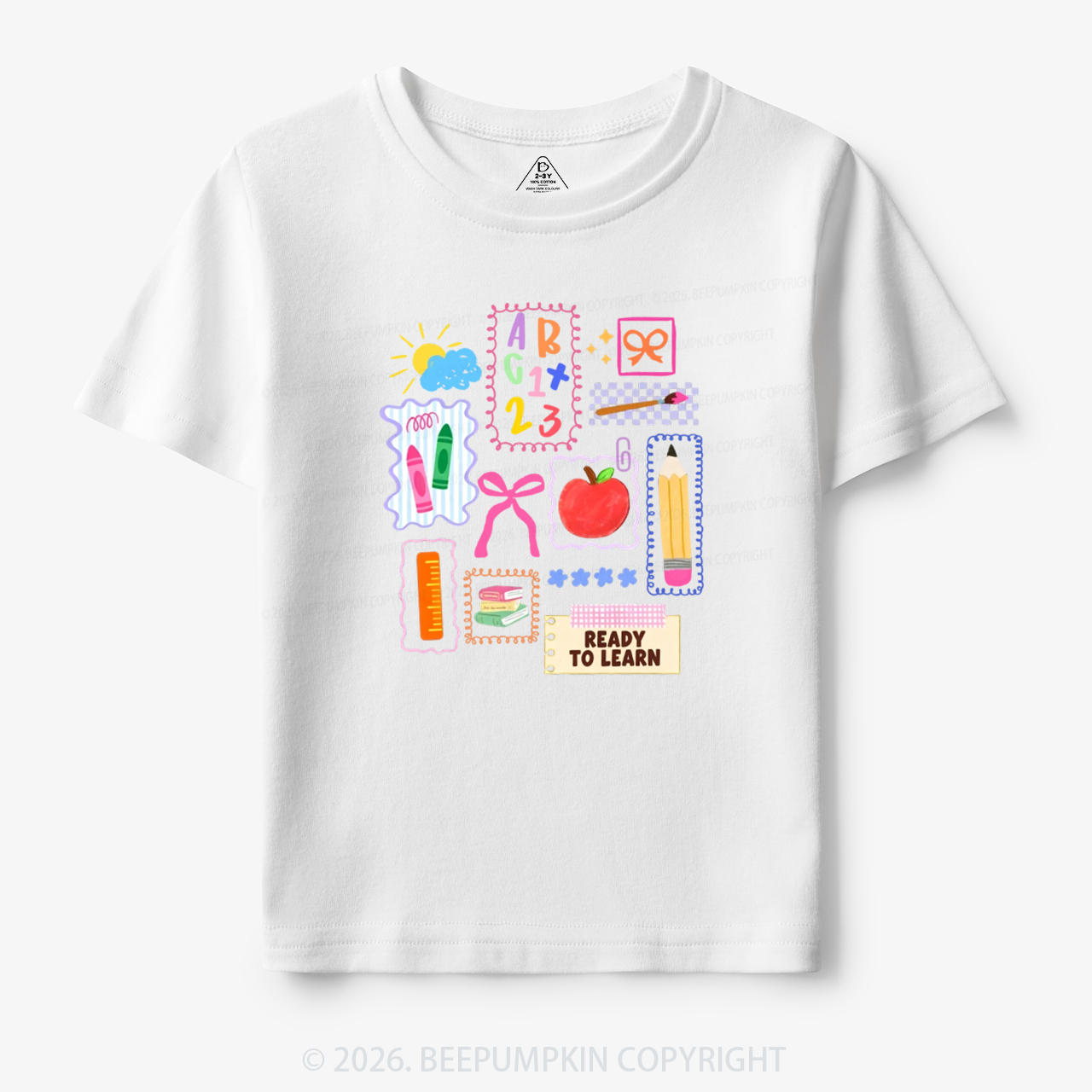 Ready To Learn Whimsical Pencil Bow Toddler&Kid's Tees