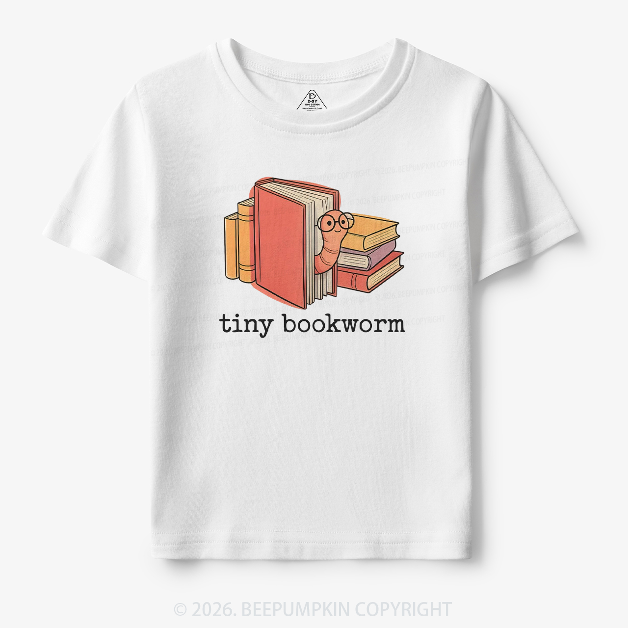 Tiny Bookworm Cute Book Lover Toddler&Kid's Tees