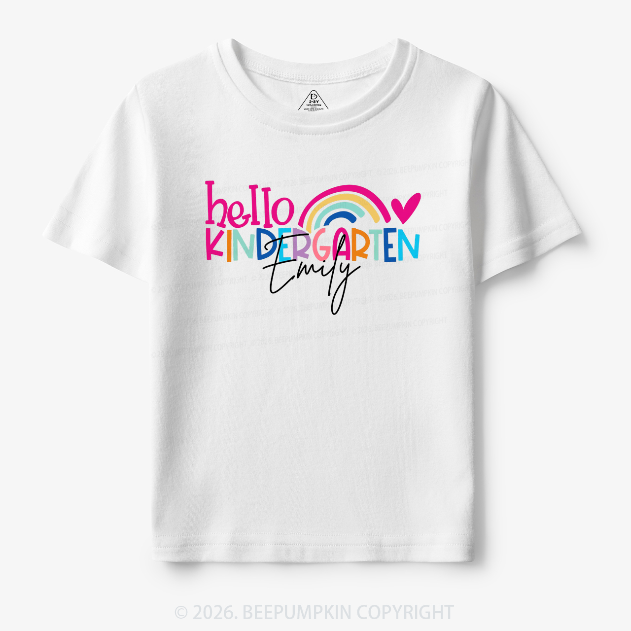 Personalized Name Rainbow Hello Kindergarten Toddler&Kid's Tees
